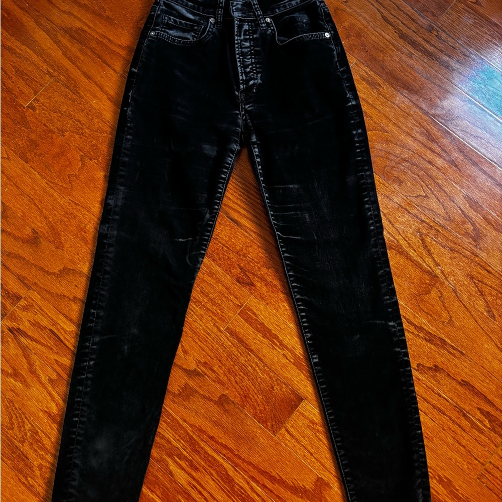 Free People black velvet pants